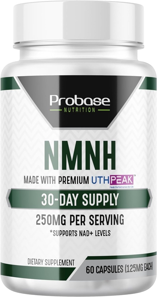 Uthpeak NMNH NAD Supplement 250mg - Anbefalt dose for sunn aldring, et minnefokus Supplement for kognitiv funksjonsstøtte (60 kapsler) - Alternativ til NR, NAD, Quercetin og Fisetin