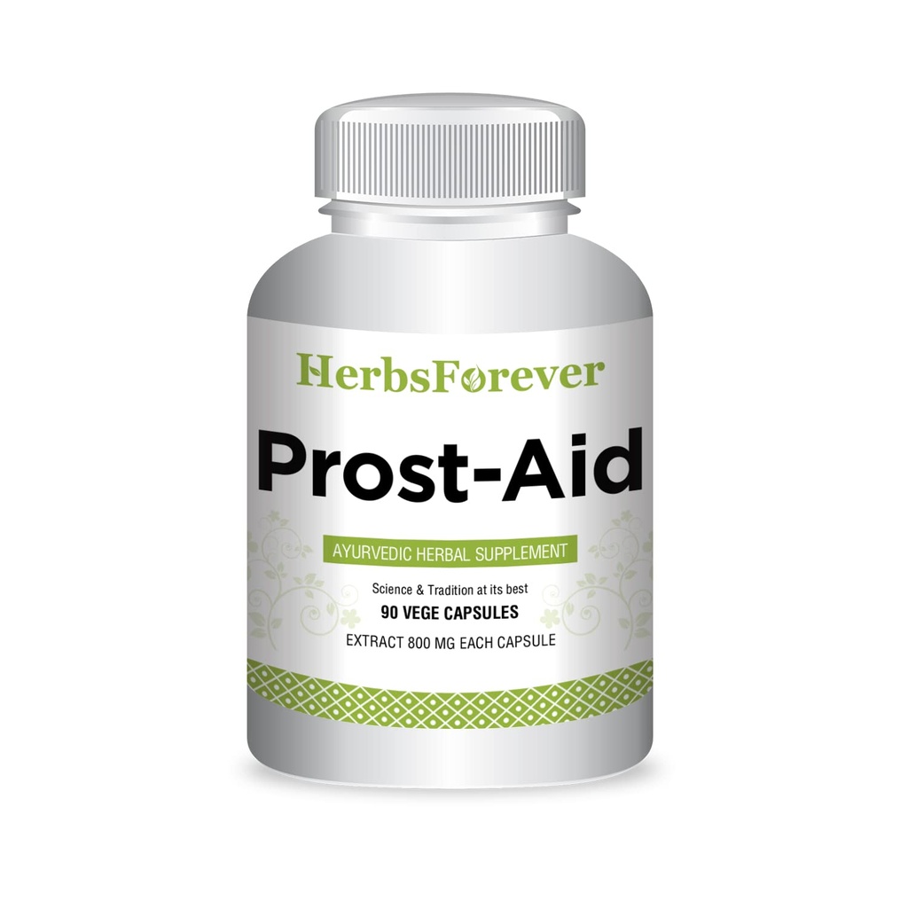 Herbsforever prostaid Ayurvedic Herbal Supplement for menns velvære 90 Veggie kapsler, 800 mg Hver, naturlig støtte for generell helse og vitalitet