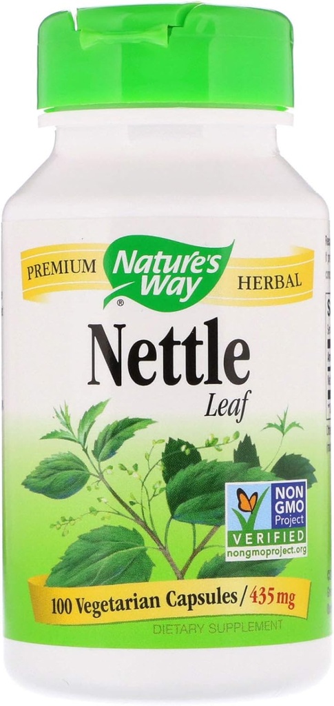 Naturens måte Nettle Leaf 435 mg, TRU-ID-sertifisert, ikke-GMO-prosjekt, vegetarisk, 100 greve, pakke med 2