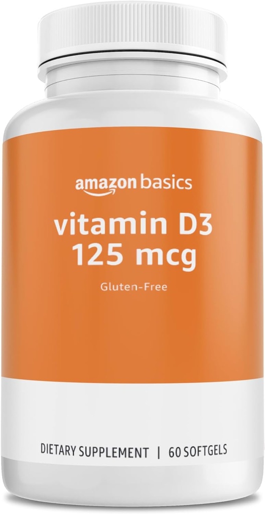 Grunnleggende - Vitamin D3, 125 mikrog, 60 Softgels (1 per porsjon), Glutenfri
