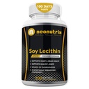 Soy Lecithin Kapsler 1200 mg (En om dagen, 100 Softgels) Immunstøtte Supplement rik på Fosfolipider støtter metabolisme, hjerne og hjerte helse og cellefunksjoner laget i USA Ikke-GMO av Neonutrix