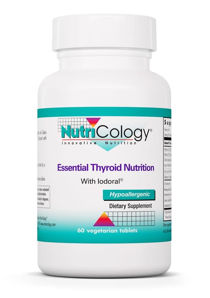 Nutricology Thyroid ernæring med iodoral - Thyroid støtte for menn og kvinner, Thyroid Complex Supplement, Thyroid helse, jodin - 60 greve