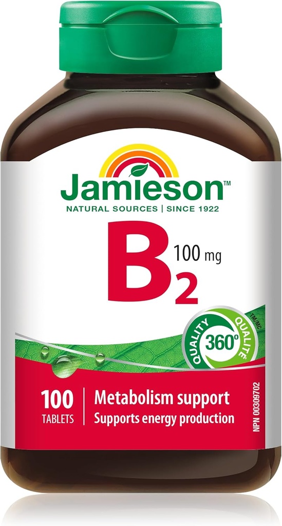 Jamieson vitamin B2 (Riboflavin) 100 mg, 100 tabletter