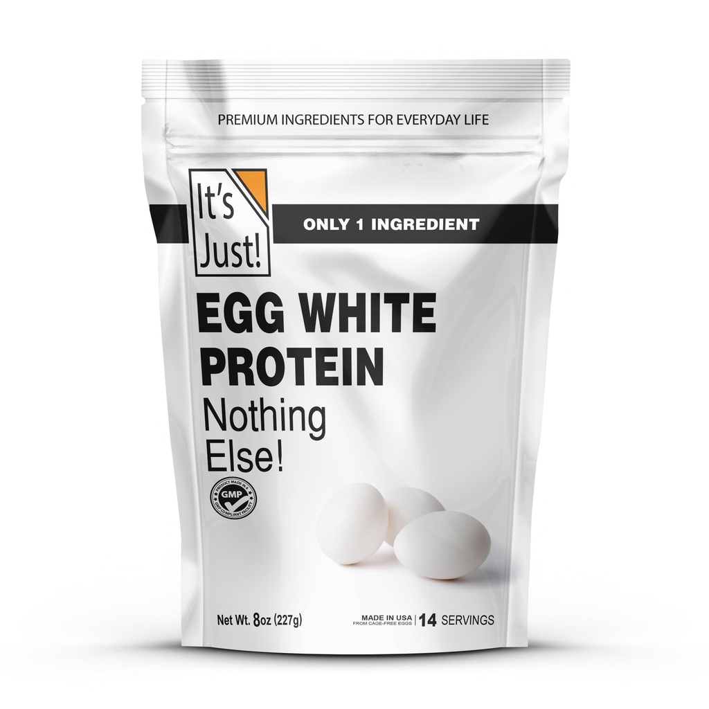 Det er bare! - Egg Hvitt Proteinpulver, laget i USA fra burfrie egg, tørket egg Hvit (Uslavored, 8oz)