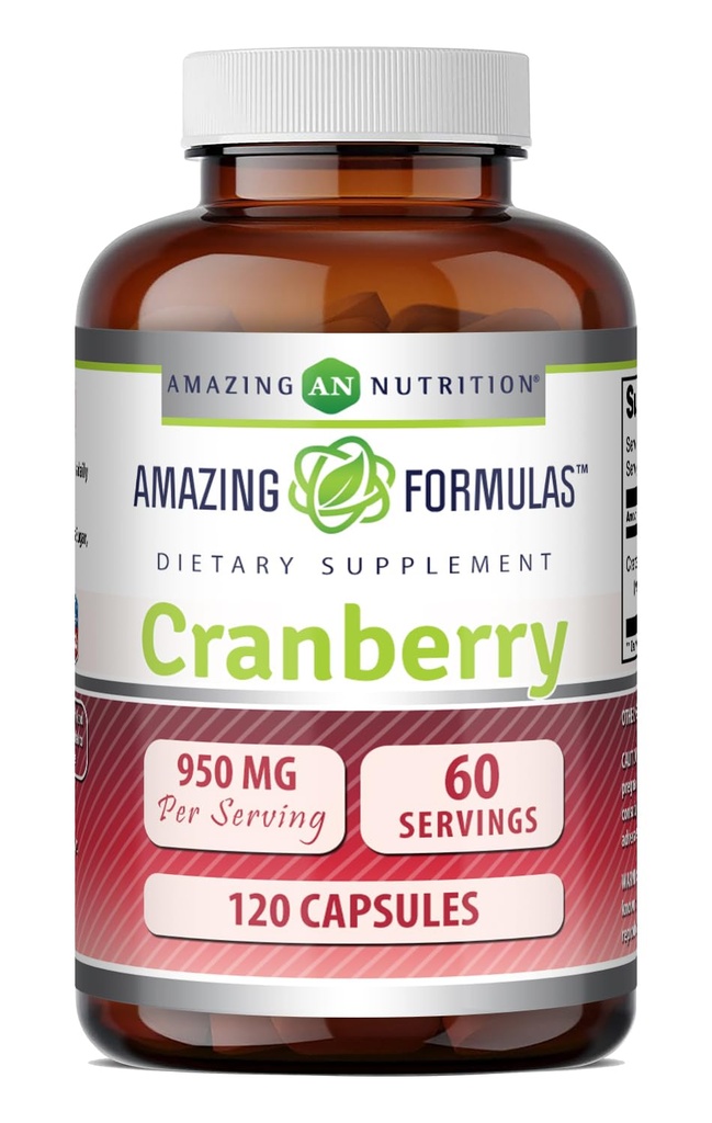 Amazing Formler Cranberry ekstrakt ® 950 Mg Per Servering ® 120 Kapsler Supplement ® Ikke-GMO, Glutenfri, laget i USA