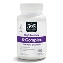 365 ved hele matmarkedet, høy potens vitamin B-kompleks med herbal støttetabletter, 90 CT