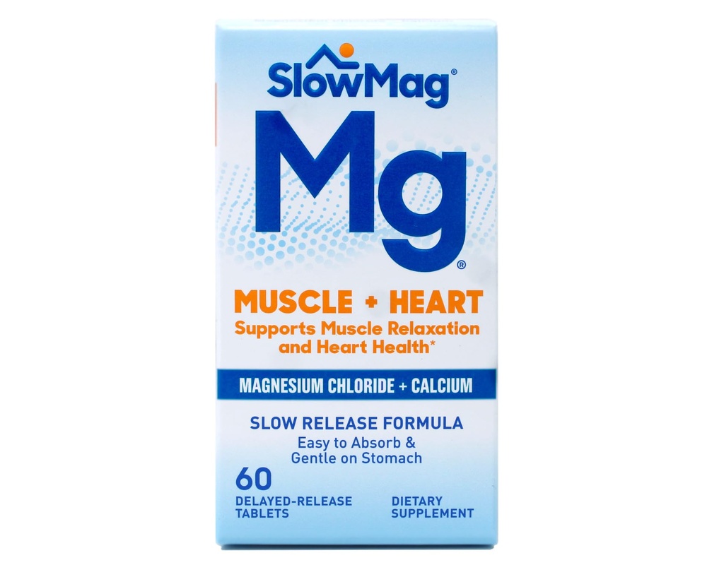 Slow-Mag Slow-Mag Magnesium Kloride Med Kalsium kan emballasje variere, 60 greve (Pack of 3)