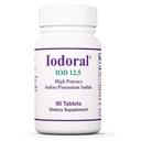 Optimox Iodoral 12,5 mg Supplement - Iodin Supplement, Thyroid støtte for kvinner og menn, Lugol løsning piller, Kalium jodide tabletter, Daily Mineral Complex - 90 Tel