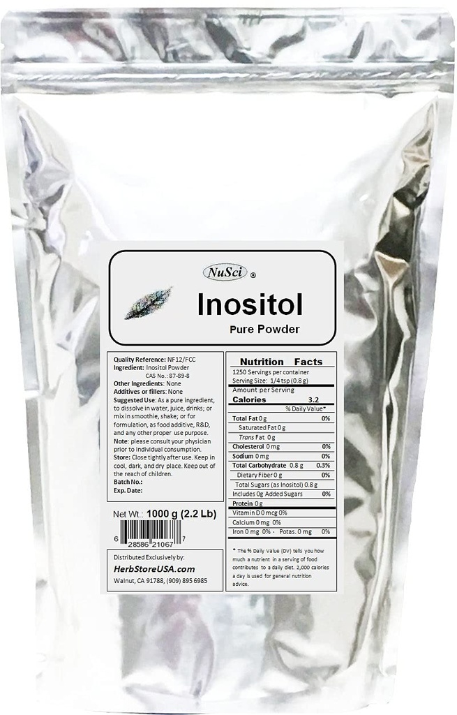Inositol bulk ren pulver 1000g (2,2 lb) NF12 & FCC kvalitet standard