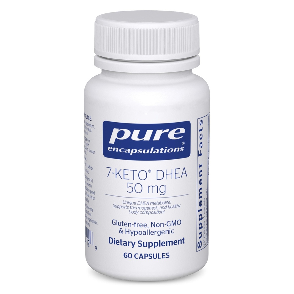 Pure Enkapslinger 7-Keto DHEA 50 mg | Unikt DHEA Metabolitt Supplement for å støtte termogenese og sunn kroppssammensetning* 60 kapsler