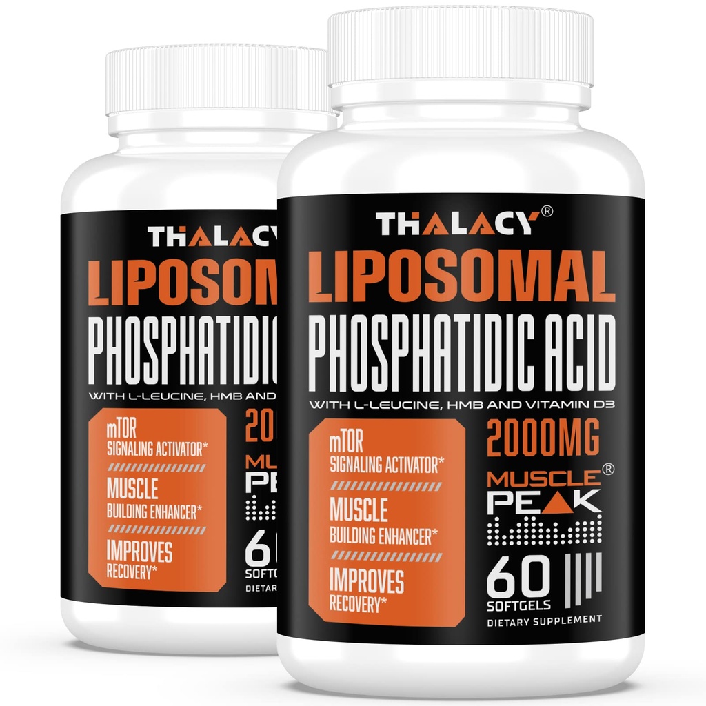 2000mg Liposomal fosfatidsyre (PA) | Muskelbygger, høy absorpsjon muskelbygging kosttilskudd for menn og kvinner | Muskelutvinning, mTOR proteinsyntese & lean kroppsmasse, styrke,120 kapsler
