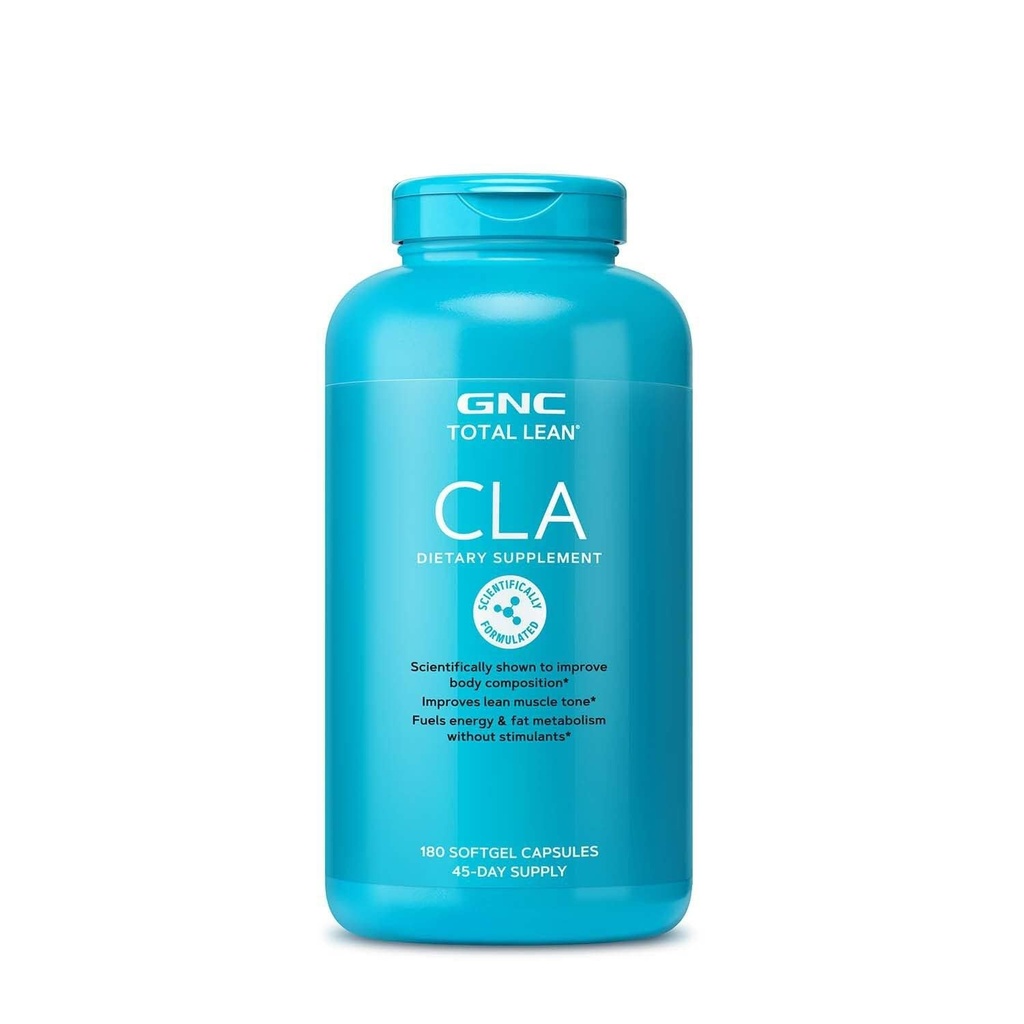 GNC Total Lean CLA, Forbedre kroppssammensetning og lean muskeltone, brensel fettmetabolisme og energi uten stimulanter, Glutenfri, 180 Softgels