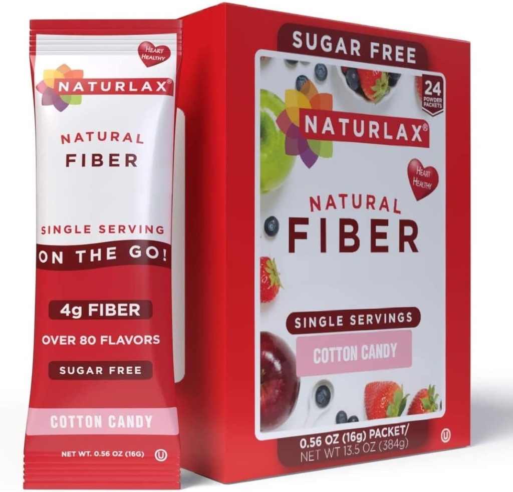 Naturals Sukker-fri bomull Candy Flavored Psyllium Husk, 24 Fiber Packets