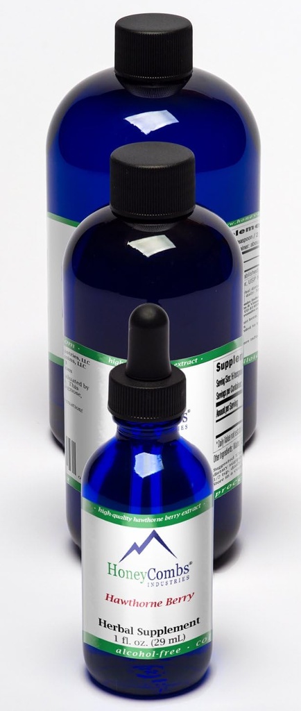 HoneyCombs 8oz. Hawthorne Berry – støtter sirkulatorisk system, hjerte og mer – væskeekstrakt