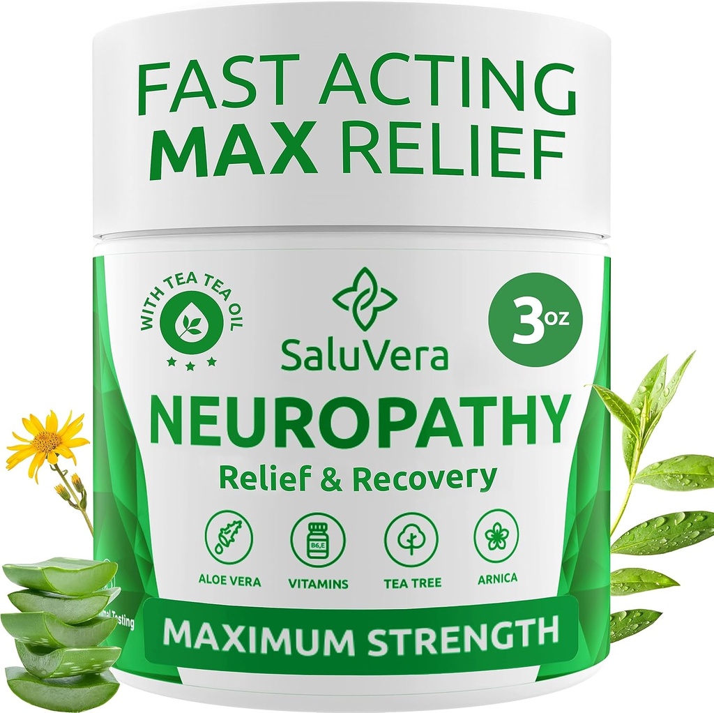 Neuropathy smertelindring krem - Maks styrke Nerve smerter Relief for fot, tær, hender, ben med Aloe Vera, Arnica, MSM Vitamin B6, og Menthol for rask-Active Relief 3oz