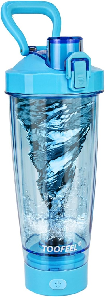 TOOFEEL Elektrisk Protein Shaker flaske - 20 oz USB oppladbare Shaker kopper for proteinshaker, selvskjærende Shaker flaske for proteinblandinger, BPA gratis trening Gym Shaker flaske