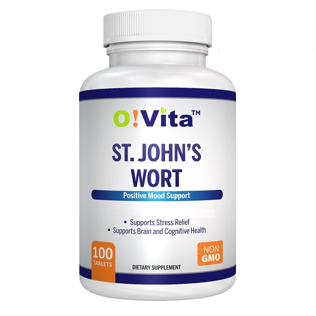 St. John's Wort 500mg (tabeller), herbalformulering, vegansk, ikke-GMO, opptil 100 dagers forsyning