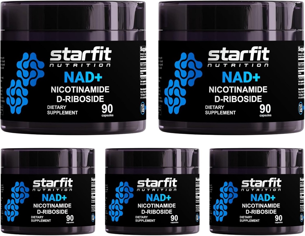 STARFIT - Nikotinamid D-Riboside, Nikotinamid Riboside for støtte NAD+ Nivåer, fokus og energitilskudd, metabolisme støtte Nicotinamid Riboside NAD Supplement, 450 kapsler