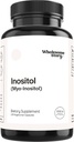 Helsom historie Myo-Inositol Supplement | Inositol pulver kapsler | Myolinositol | 2000mg Per servering | 500mg per kapsel | Mannlig og kvinnelig fruktbarhet Supplement | Vitamin B8 | 120 kapsler