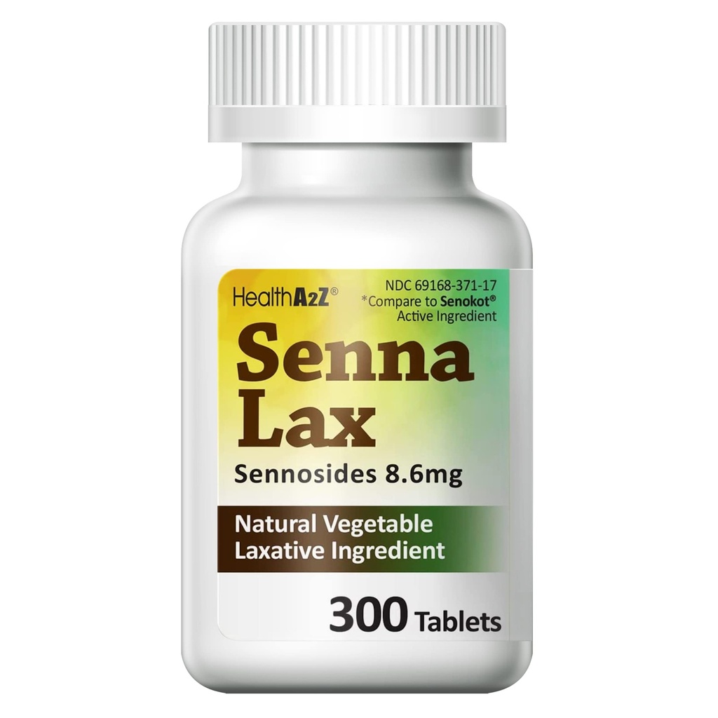 HealthA2Z® Senna Laxative | 300 greve | Sennosider 8.6mg | Naturlig grønnsaker | Laxative ingredienser | Overnattingsrelieff | Bobelbevegelse | Relief fra stomatitt