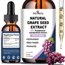 Naturlig Grape frø ekstrakt dråper-300 mg Grape frø ekstrakt flytende kosttilskudd - maksimal styrke Vitifera frø tinktur, standardisert til 95% polyfenoler, ikke-GMO, Glutenfri (60ml)