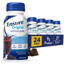 Sikre opprinnelig mørk sjokolade Ernæringshake | Småmåltid Erstatningsshake | Klar til å drikke | 9g Protein, 27 Vitaminer og mineraler | 8 fl oz - 24 Pack