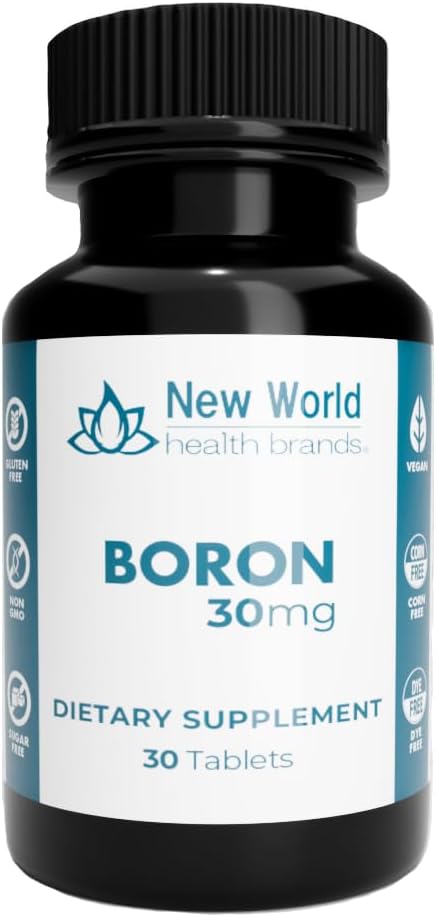 Bor 30mg Mineral Supplement - Soft-trykkte tabletter Thyroid støtte rask absorpsjon formel (30)