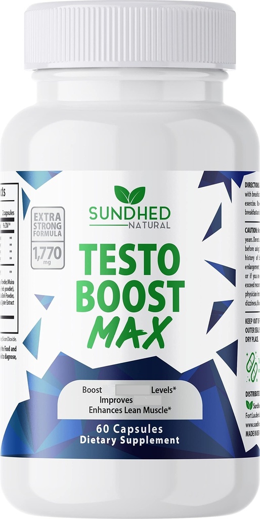 Testo Boost Max - Naturlig Stamina Booster for menn - Forsterket naturlig energi, utholdenhet og styrke Booster