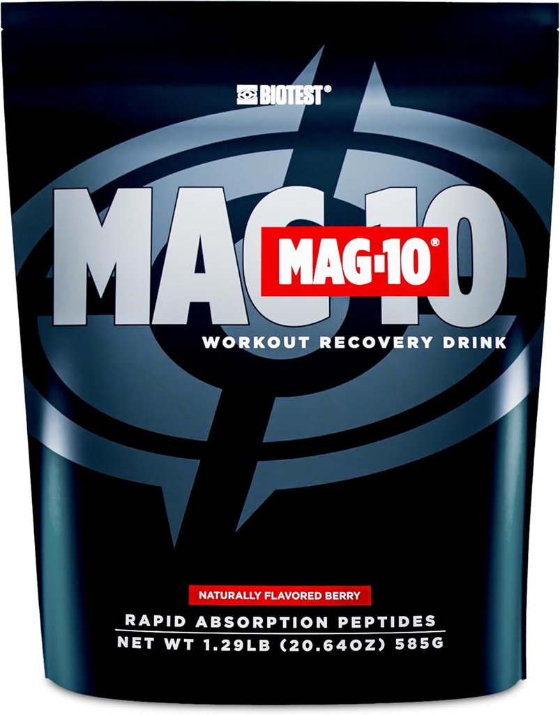 Biotest MAG-10 Post-Workout - 2X Muskel gevinster, 15 Serveringer - 20g Di/Tri-Peptides, 7g HBCD, 3,5g Isomaltulose - Berry