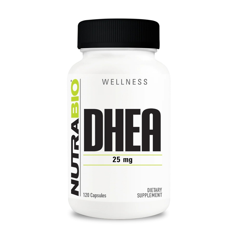 NutraBio DHEA Supplement- for menn og kvinner-DHEA (25 mg) 120 kapsler