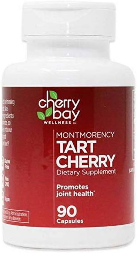Montmorency Tart Cherry Dietary Supplement  480mg 90 greve | Ikke-GMO & Glutenfri | Hjelper støtte felles helse