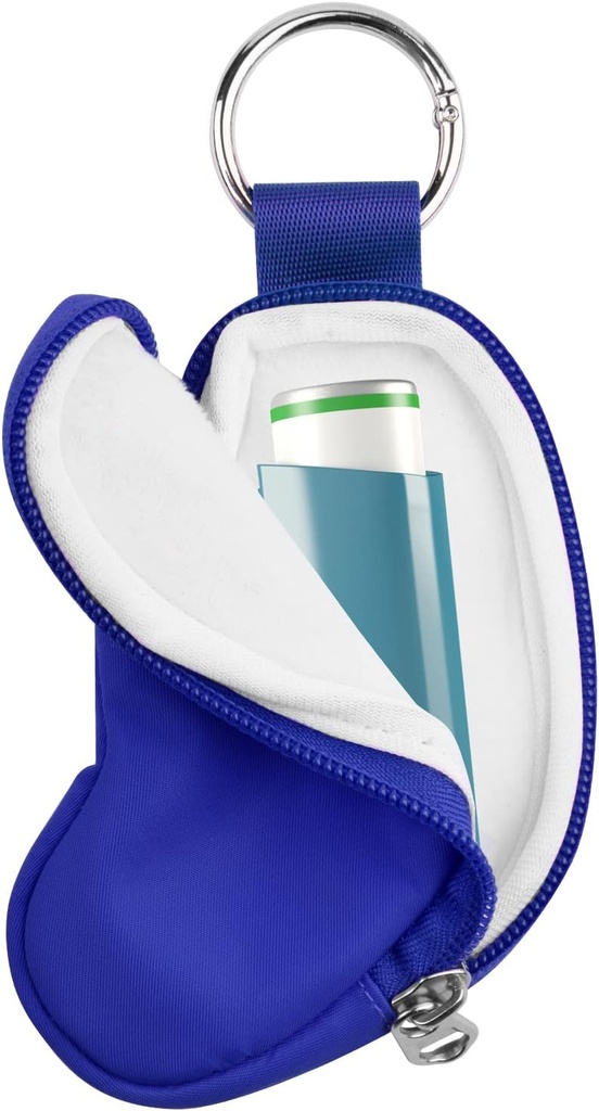 Beautyflier Astma Inhaler Case Holder Reise Handy Mini Bag for voksne og barn, inkluderer ikke inhaler (blå)