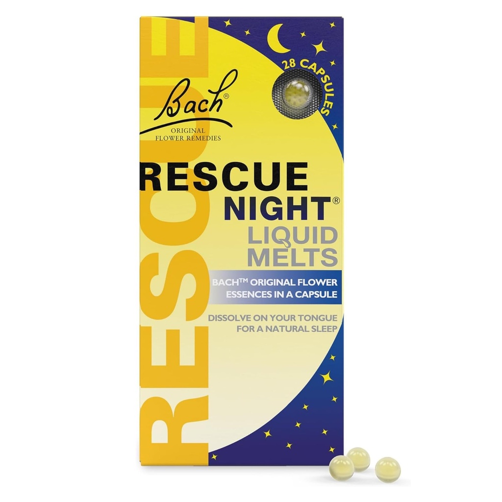 Bach RESCUE SLEEP flytende smelter, naturlig oransje vanilla flavor, naturlig søvnhjelp, stress lindring, homøopatisk blomst essens, fri for melatonin, gluten & sukker, ikke-alkohol, ikke-narkotisk, 28ct.