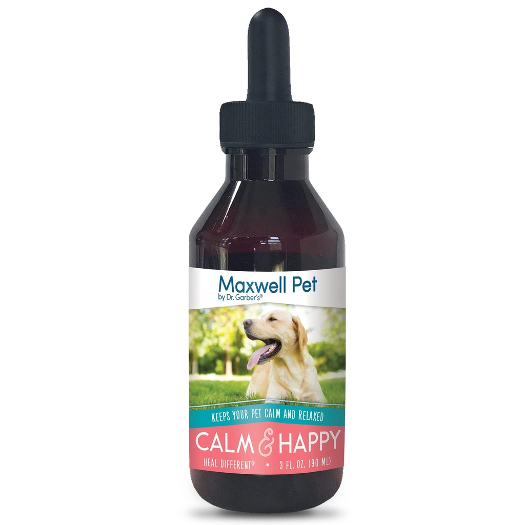Maxwell Kjæledyr av Dr. Garbers - rolig og lykkelig | Safe, alle naturlige, Gemmoterapi Remedy for Canine bruk | Stress & Angst Relief for hunden din; gir beroligende, beroligende effekt | 3 fl oz