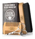 Vikingrevolusjon Beard Comb & Beard børstesett for menn -- Naturlig Boar Bristle børste og dobbel handling Pear Wood Comb w / Velvet reisepouch - Flott for Grooming Skjegg og Mustaches
