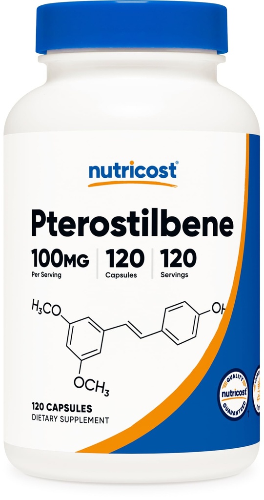 Nutricost Pterostilbene 100mg, 120 kapsler - Ikke-GMO, Glutenfri