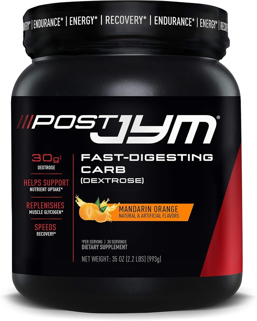 JYM Supplement Science Post Fast-Digesting Carb - Post-Workout Recovery Ren Dextrose, JYM Supplement Science, Mandarin Orange Flavor, 30 Serveringer