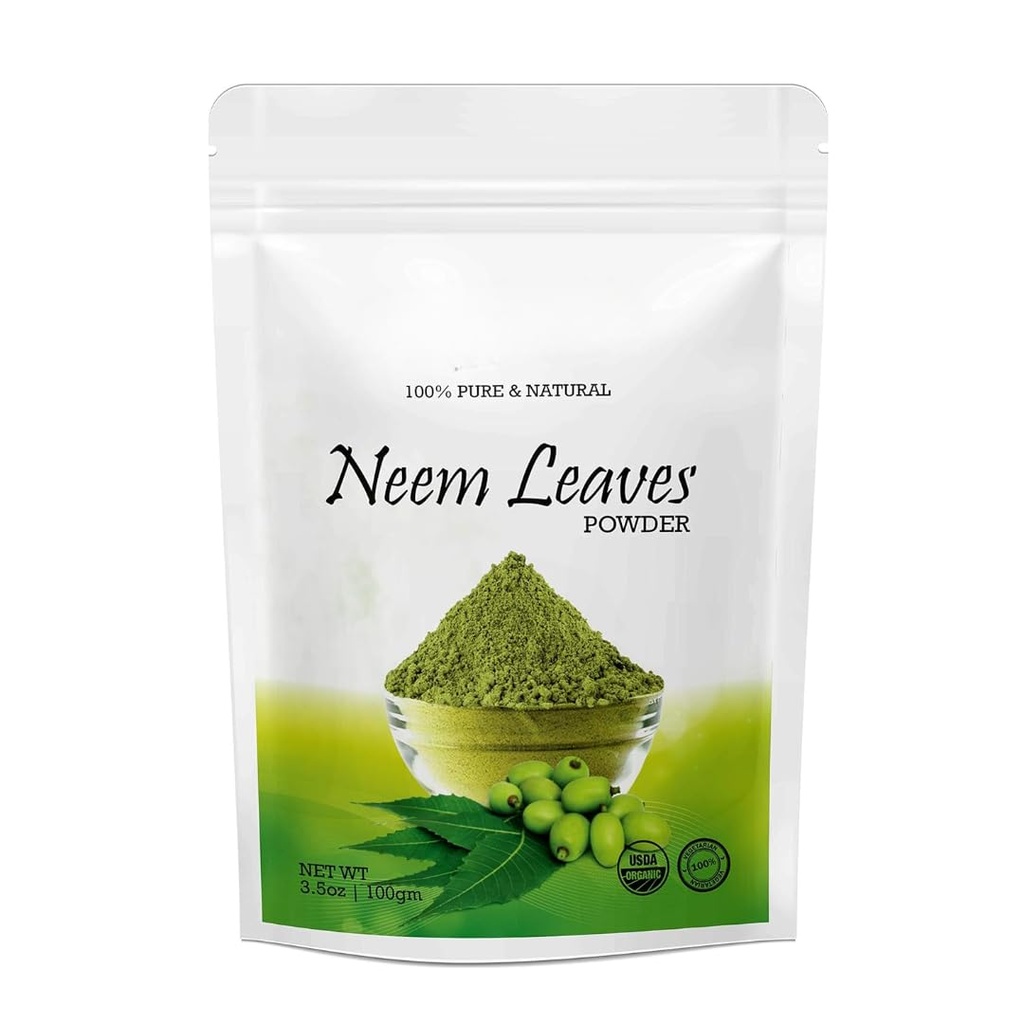 Ren Neem etterlater pulver For Pimple-fri Klar hud, silkeaktig hår og hårrenser, (100Gm)