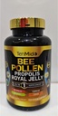 Bee Pollen Capsules for menn og kvinner, 7-i-1 Formula med Propolis, Royal Jelly, Turmeric, Carob og mer - Energi, Immune, Digestiv støtte - rik på næringsstoffer, vitaminer - 150 Kapsler