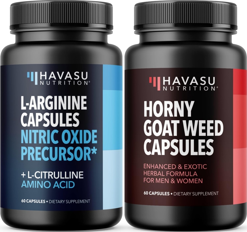 HAVASU NUTRITION Horny Goat Weed Kapsler (30 Serveringer) & L Arginine L Citrulline Supplement (30 Serveringer)