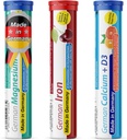 T&D German Mineral Plus Package 60 Serveringer - Vegansk, Null Sukker - Drikke Effervecent Tabletter - Jern, Kalsium, Magnesium Pharma - Laget i Tyskland