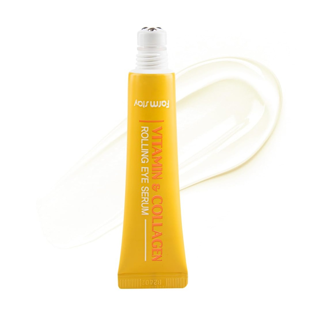 FARMSTAY Vitamin & Collagen Roll-on Eye Serum - Hydrating & Firming Eye Care, Reduserer Puffiness, Mørke sirkler & Fine Lines - Easy-to-Applie Rollerball Design, 0.84 fl. oz.