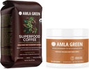Amla Grønn økologisk jord Supermat Kaffe og Amla pulver Supermat Supplement med Pumpkin Spice, 20x Ultra konsentrert Amla