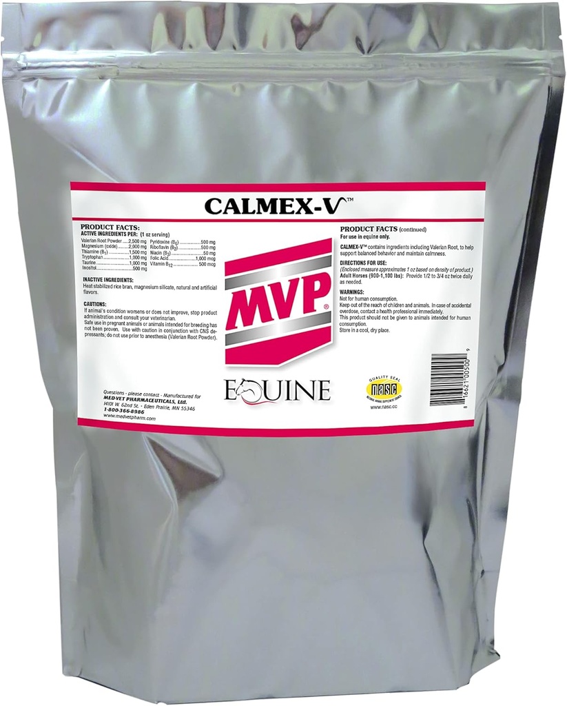 Calmex-V (10lb) beroligende støtte for hester.