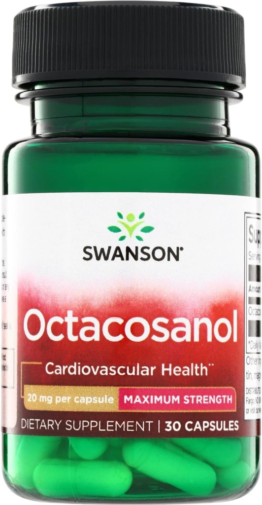 Swanson maksimal styrke Oktacosanol 20 Milligrams 30 Kapsler