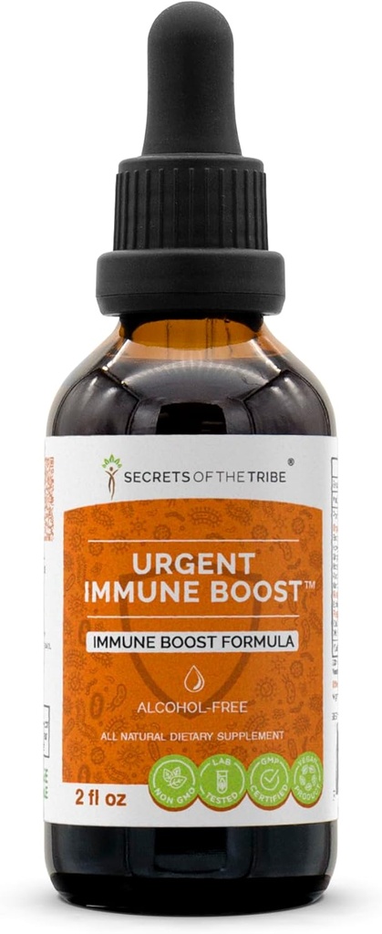 Urgent immunforsterke alkohol-free ekstraksjon, høy potens herbal drops, Tinktur laget av eldre,Echinacea,Honeysuckle,Ginger,Horseradish,Osha,Andrographis,Garlic, Wild Indigo. Immun Boost Formula 2 oz