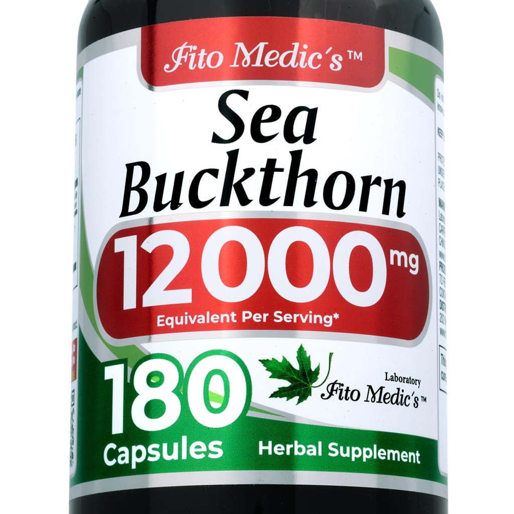 Lab | hav Buckthorn |180 Kapsler | 12000 mg | Omega 7 hav Buckthorn | seabuckthorn Supplement | Omega 7 Supplement | Ultra høy absorpsjon.