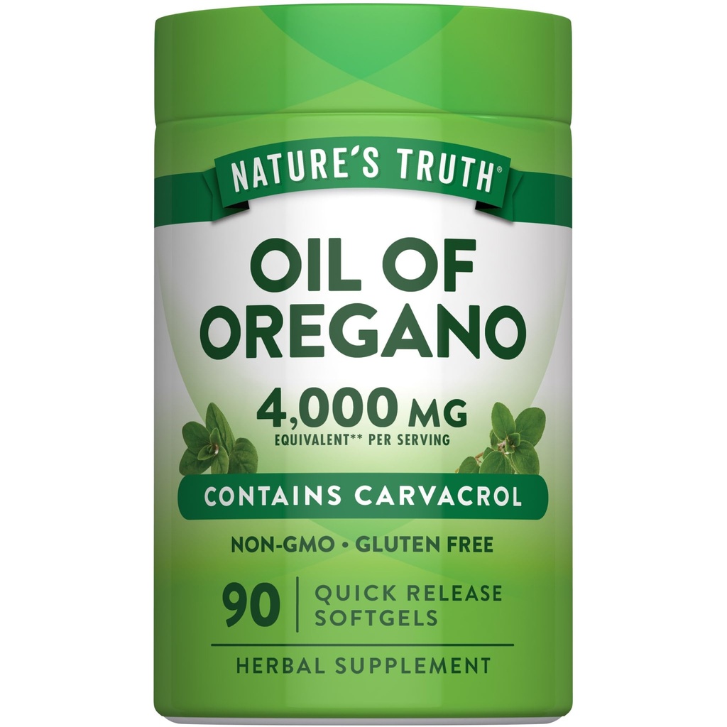 Naturens sannhet Oregano olje Softgels | 90 piller | Inneholder Carvatrol | Ikke-GMO & Glutenfri Supplement