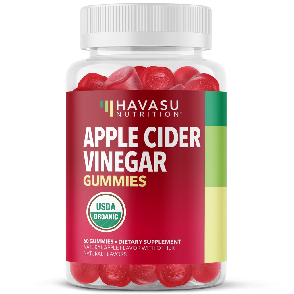 Apple Cider Vinegar Gummies - Organisk ACV Vitaminer for Digestive Helse, Metabolisme og Gut Support - 60 Grev - Vegansk, Ikke-GMO, Glutenfri - Delicious Flavor & Ingen Harsh Smak - 1 måned Supply