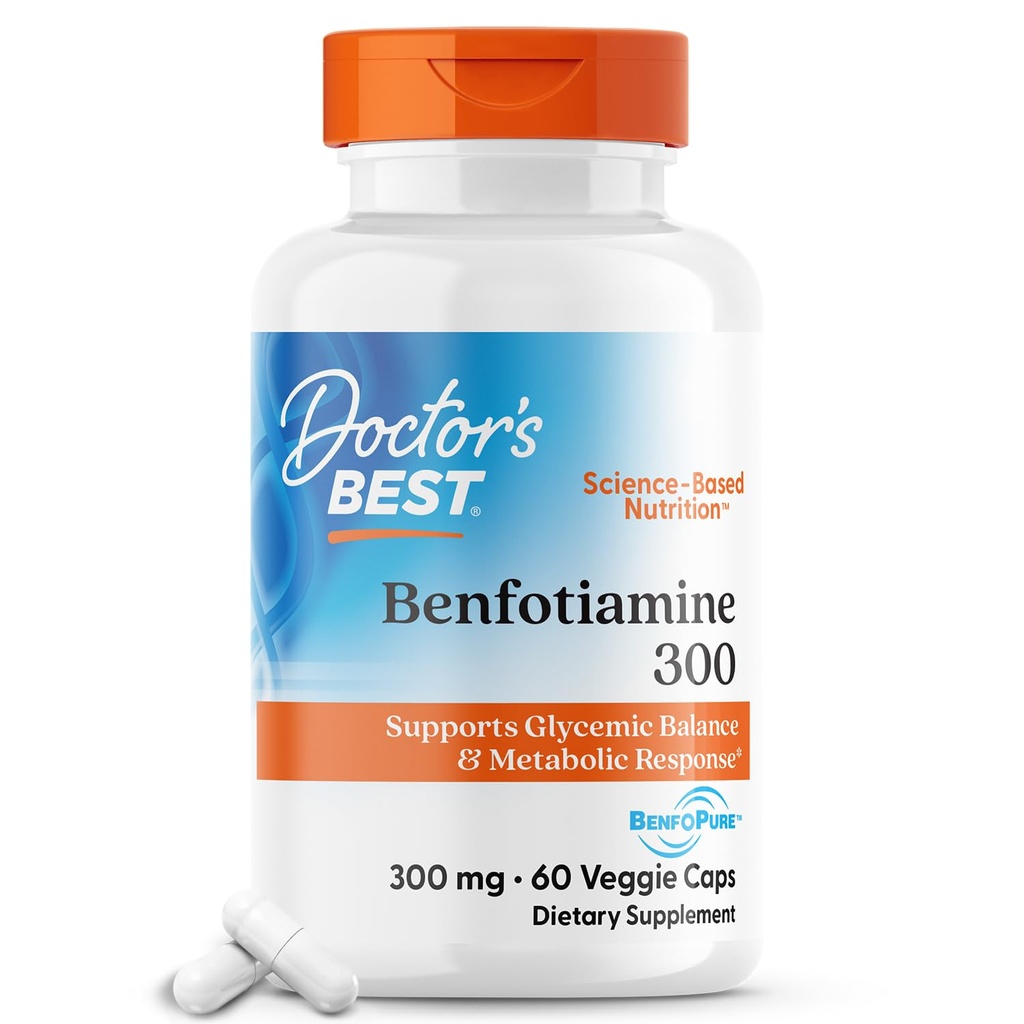 Legens beste Benfotiamin 300 med BenfoPure, hjelper med å opprettholde sunn glucosemetabolisme, ikke-GMO, Vegansk, Glutenfri, Soya Gratis, 300 mg, 60 Veggie Caps